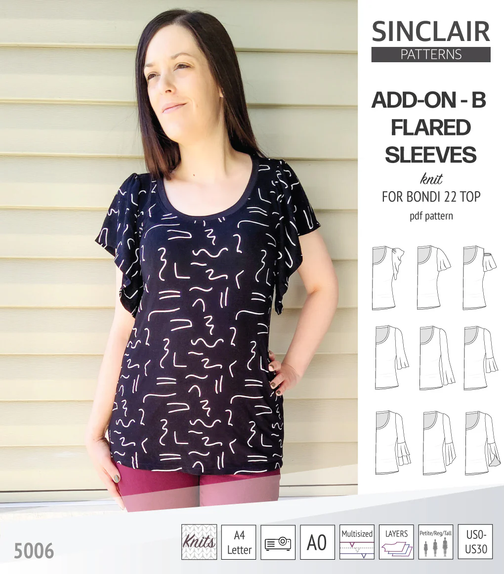 ADD-ON Flared Sleeves add-on pack for Bondi 22 and other compatible patterns (PDF) - Image 12