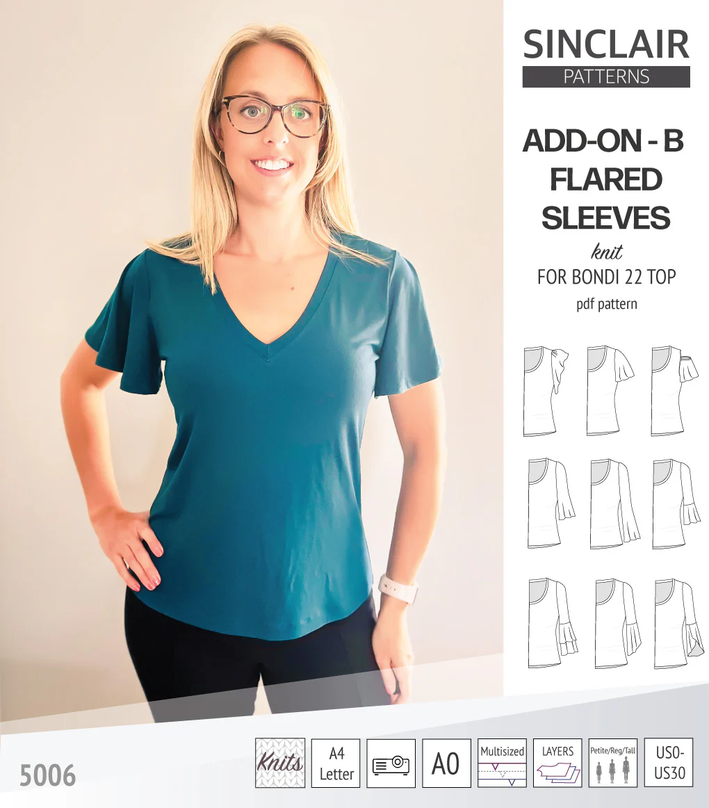 ADD-ON Flared Sleeves add-on pack for Bondi 22 and other compatible patterns (PDF) - Image 20