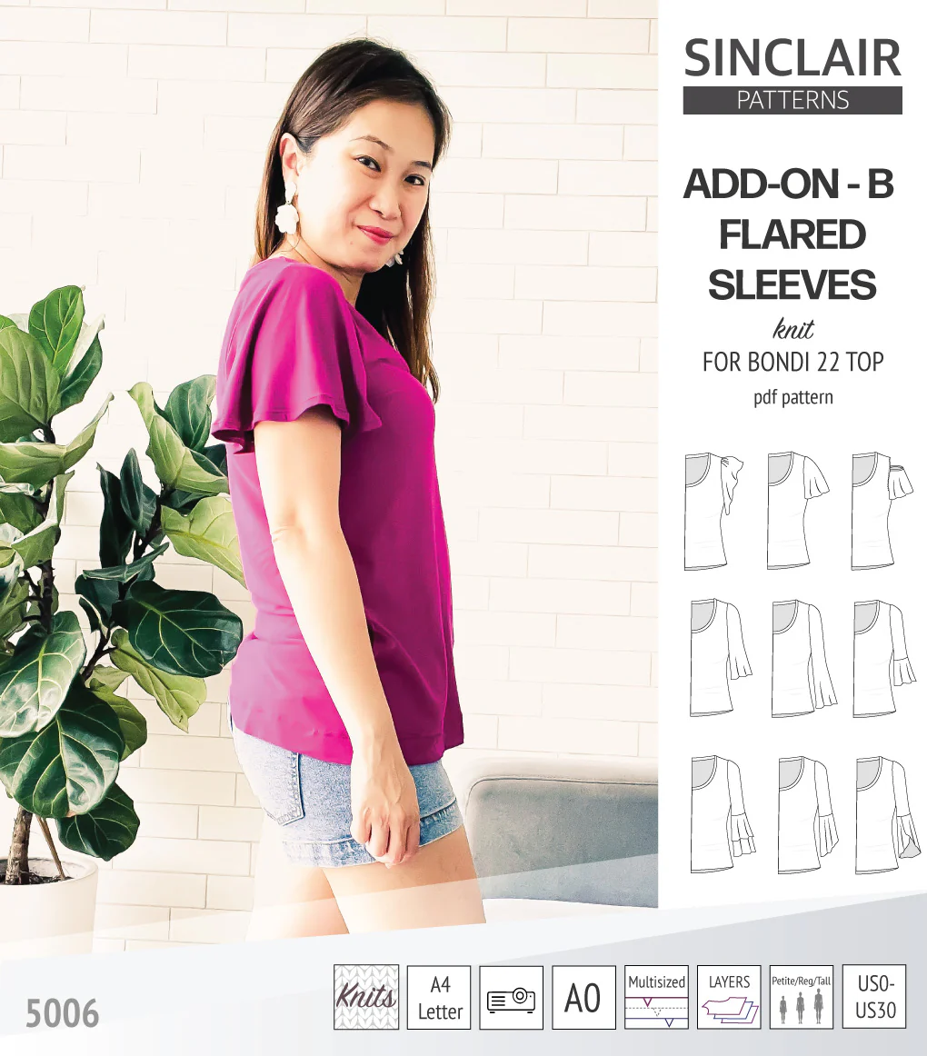 ADD-ON Flared Sleeves add-on pack for Bondi 22 and other compatible patterns (PDF) - Image 23
