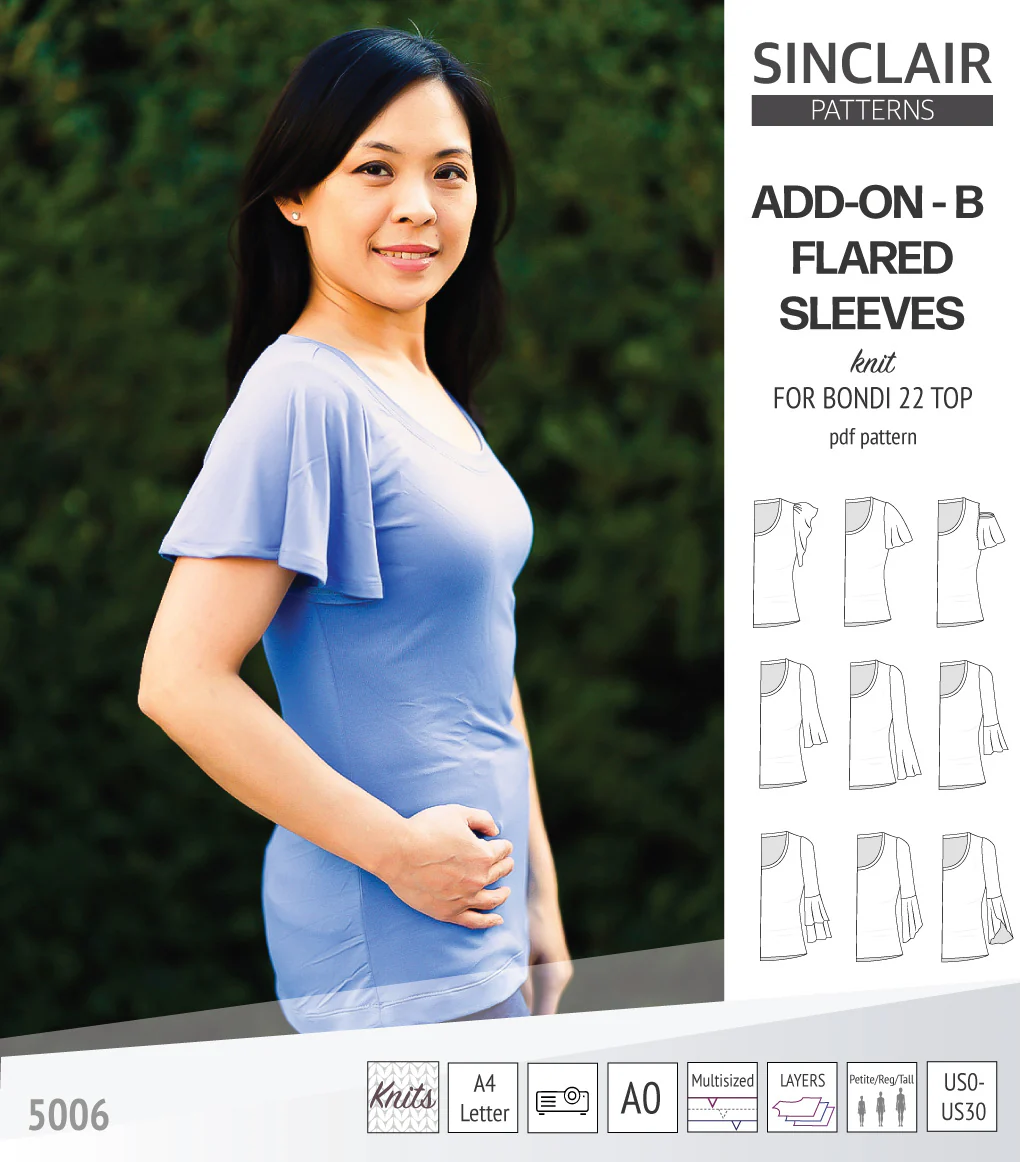 ADD-ON Flared Sleeves add-on pack for Bondi 22 and other compatible patterns (PDF) - Image 24