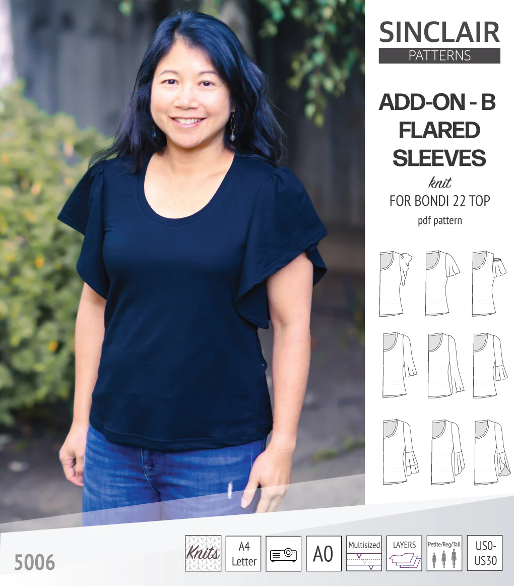 ADD-ON Flared Sleeves add-on pack for Bondi 22 and other compatible patterns (PDF) - Image 3