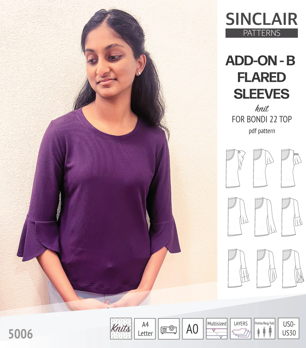 ADD-ON Flared Sleeves add-on pack for Bondi 22 and other compatible patterns (PDF) - Image 63