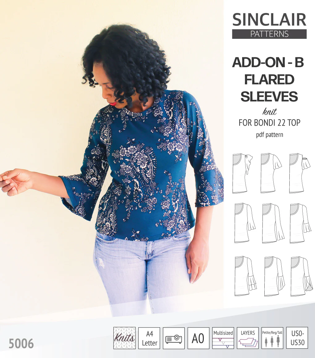 ADD-ON Flared Sleeves add-on pack for Bondi 22 and other compatible patterns (PDF) - Image 67