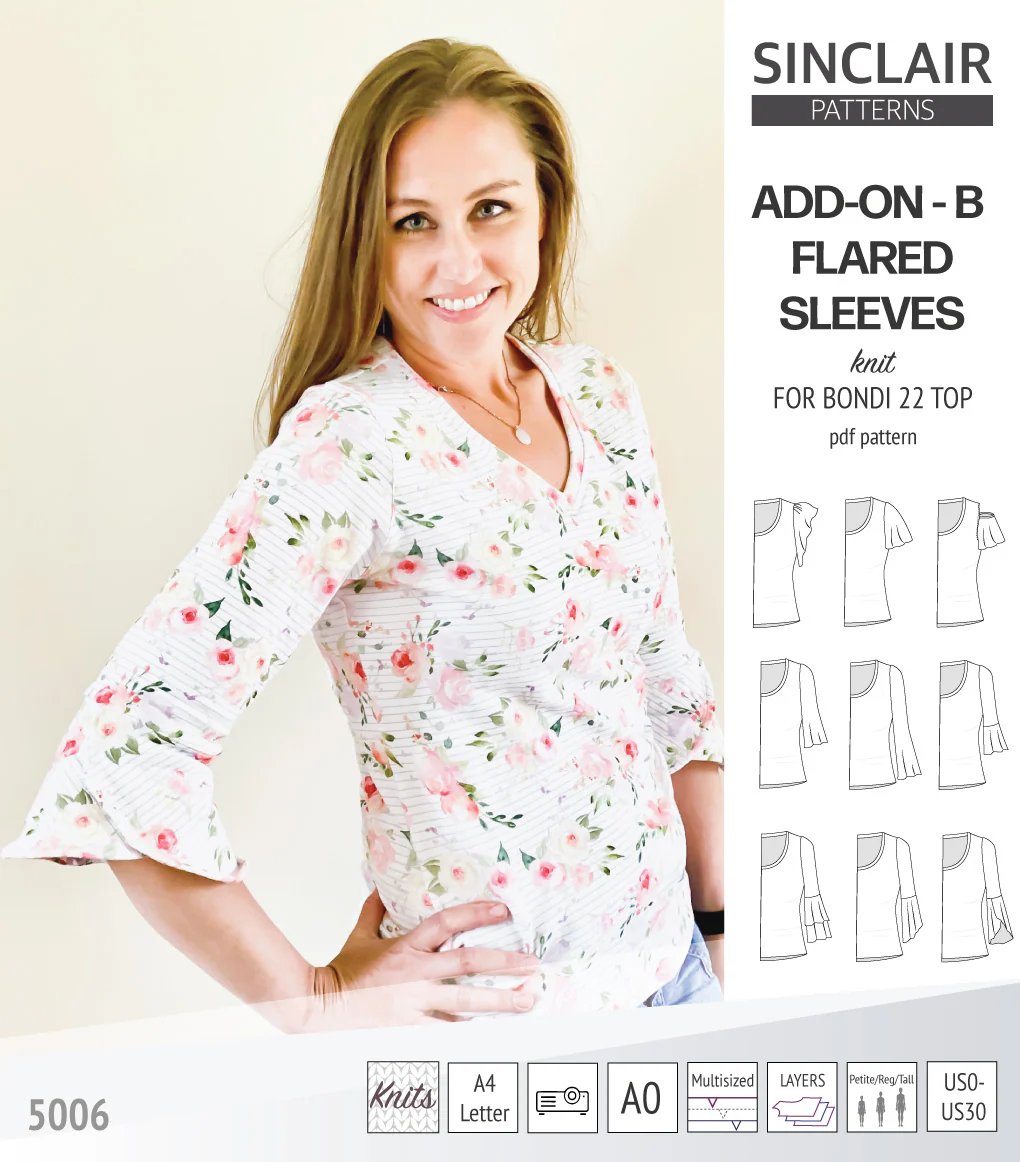 ADD-ON Flared Sleeves add-on pack for Bondi 22 and other compatible patterns (PDF) - Image 68