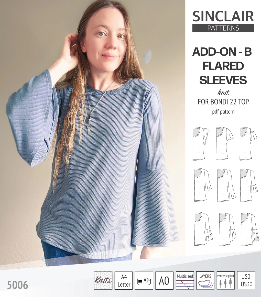 ADD-ON Flared Sleeves add-on pack for Bondi 22 and other compatible patterns (PDF) - Image 78