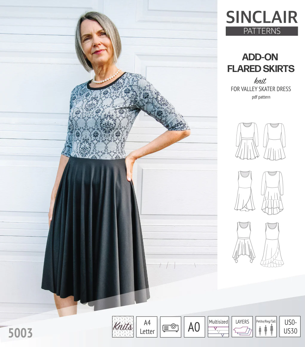 ADD-ON Flared skirts for Valley skater dress (PDF) - Image 3