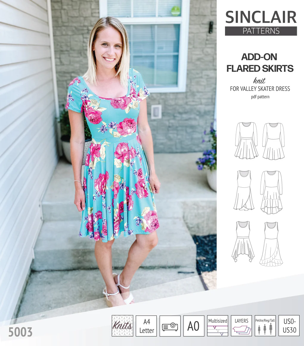 ADD-ON Flared skirts for Valley skater dress (PDF) - Image 4