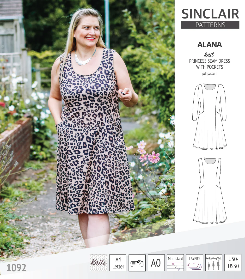 Alana princess seam knit dress with pockets (PDF) - Image 18