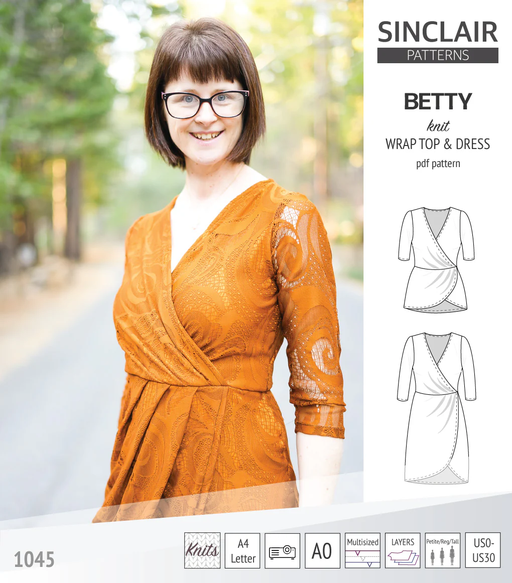 Betty faux wrap knit dress (PDF) - Image 10