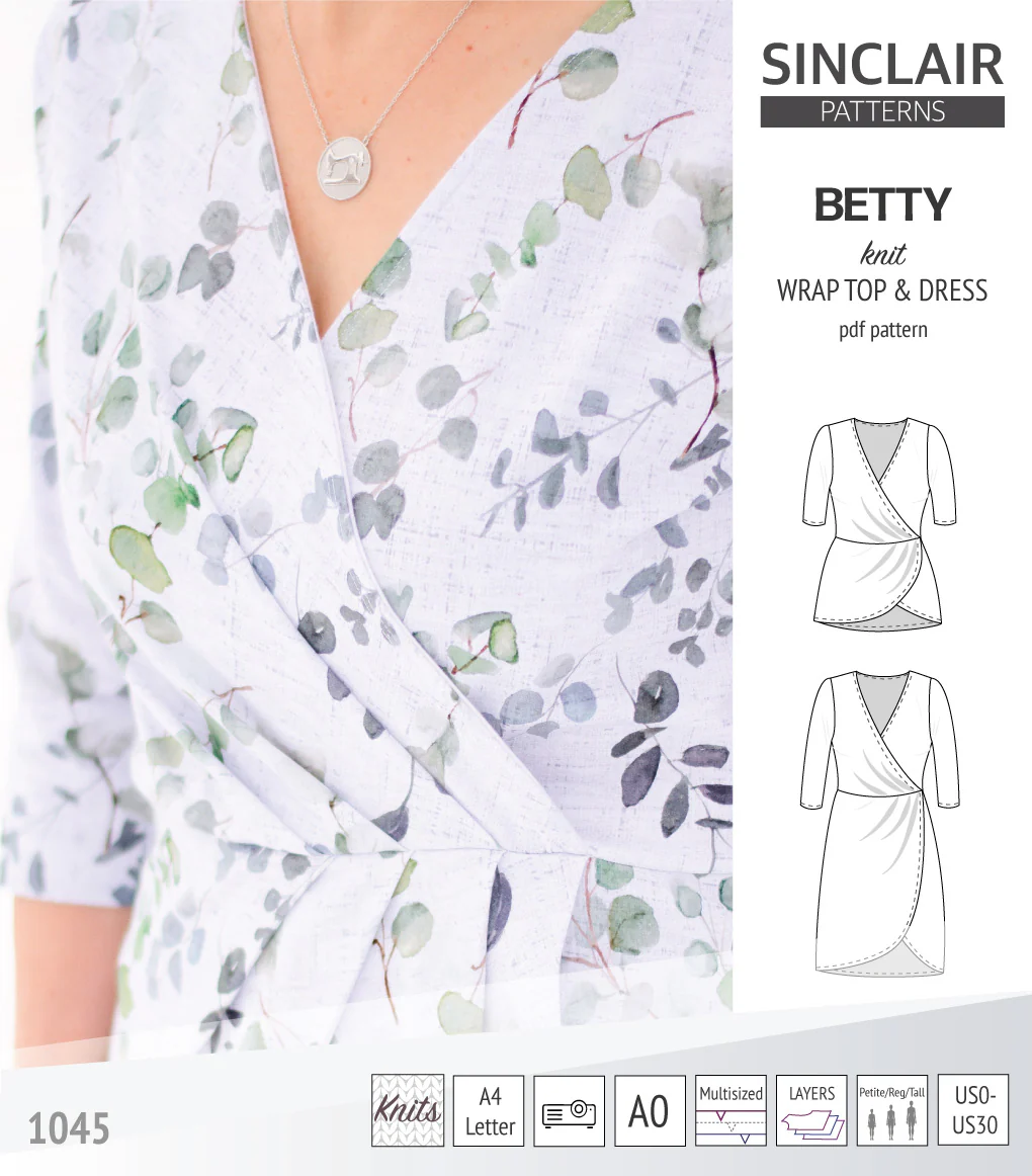 Betty faux wrap knit dress (PDF) - Image 12
