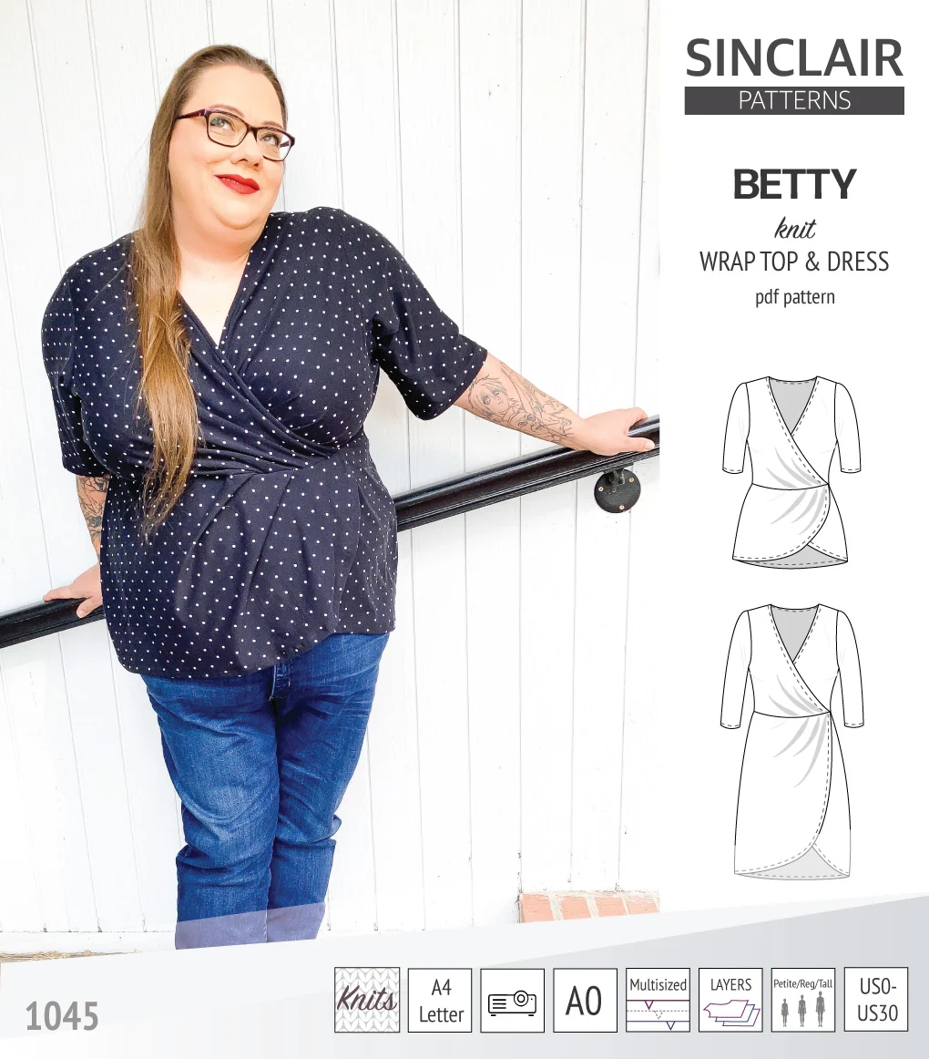 Betty faux wrap knit dress (PDF) - Image 20
