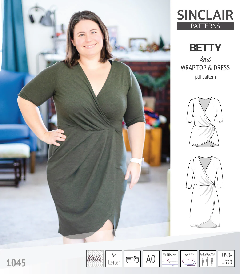 Betty faux wrap knit dress (PDF) - Image 21