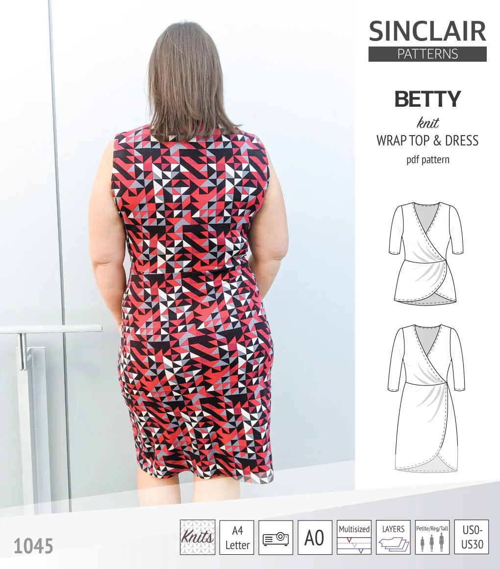 Betty faux wrap knit dress (PDF) - Image 24