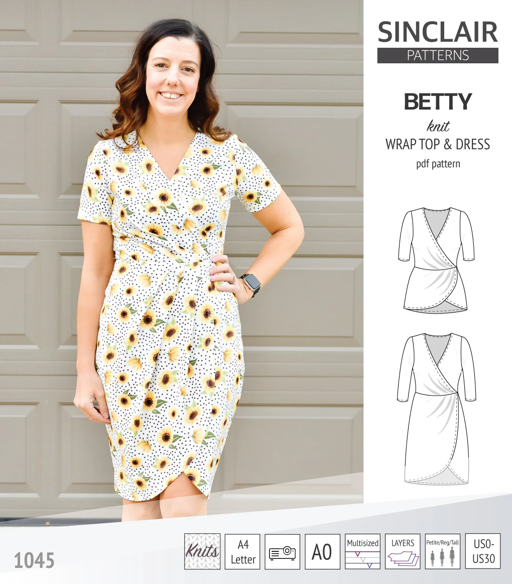 Betty faux wrap knit dress (PDF) - Image 25