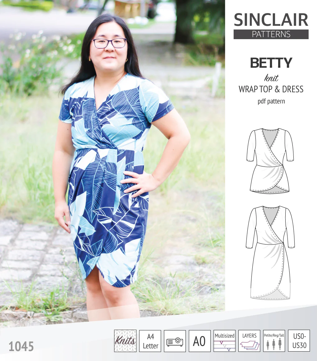 Betty faux wrap knit dress (PDF) - Image 27