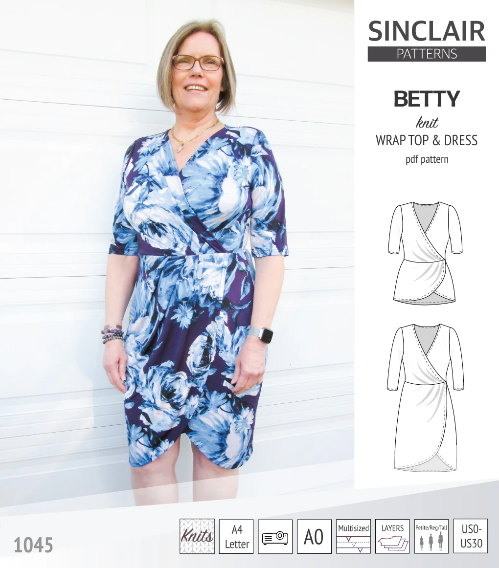 Betty faux wrap knit dress (PDF) - Image 29