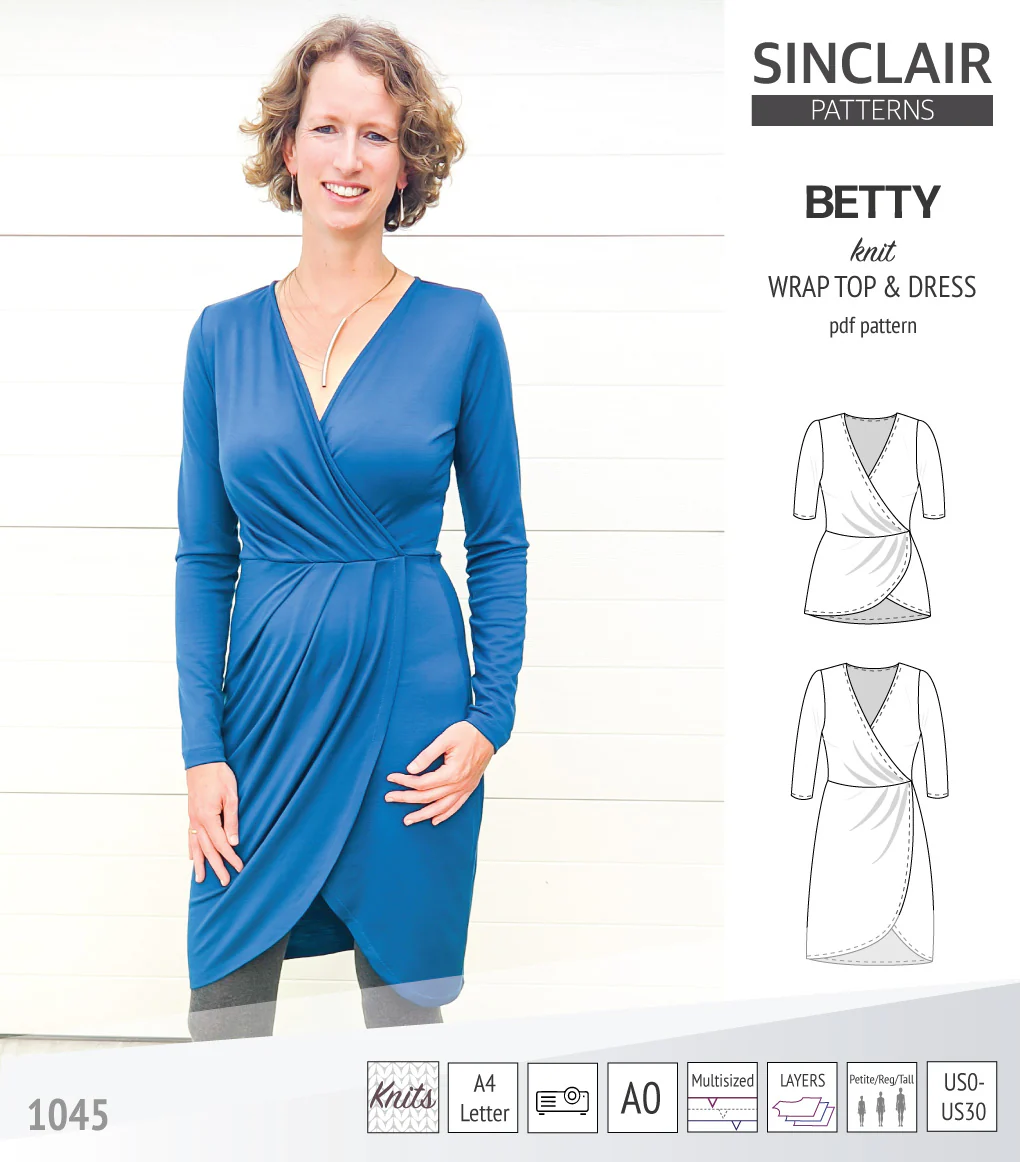 Betty faux wrap knit dress (PDF) - Image 30