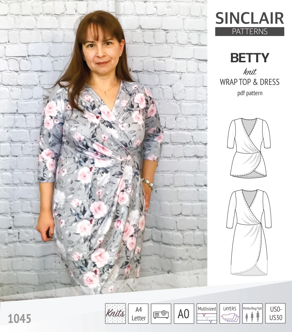 Betty faux wrap knit dress (PDF) - Image 32