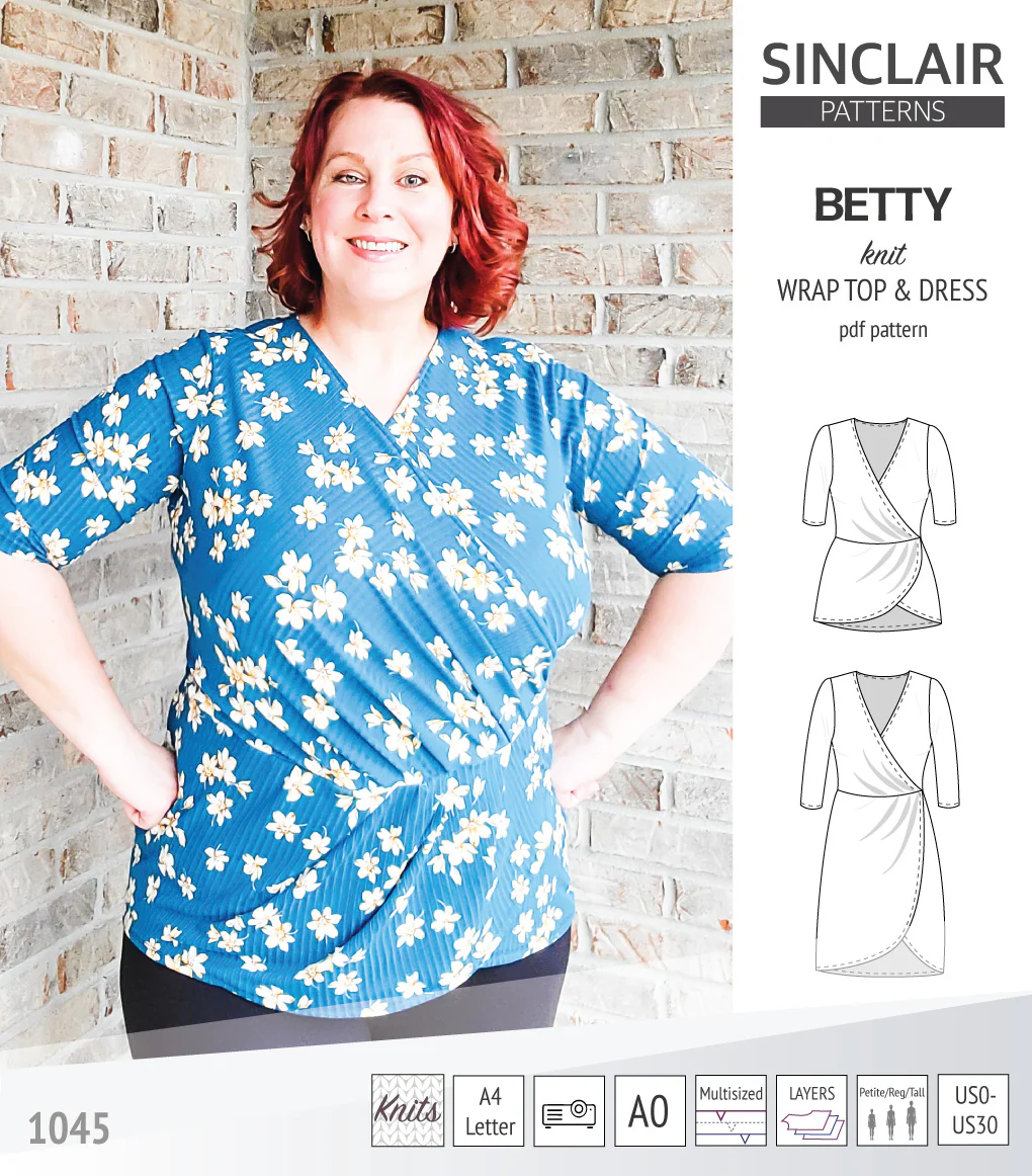 Betty faux wrap knit dress (PDF) - Image 33