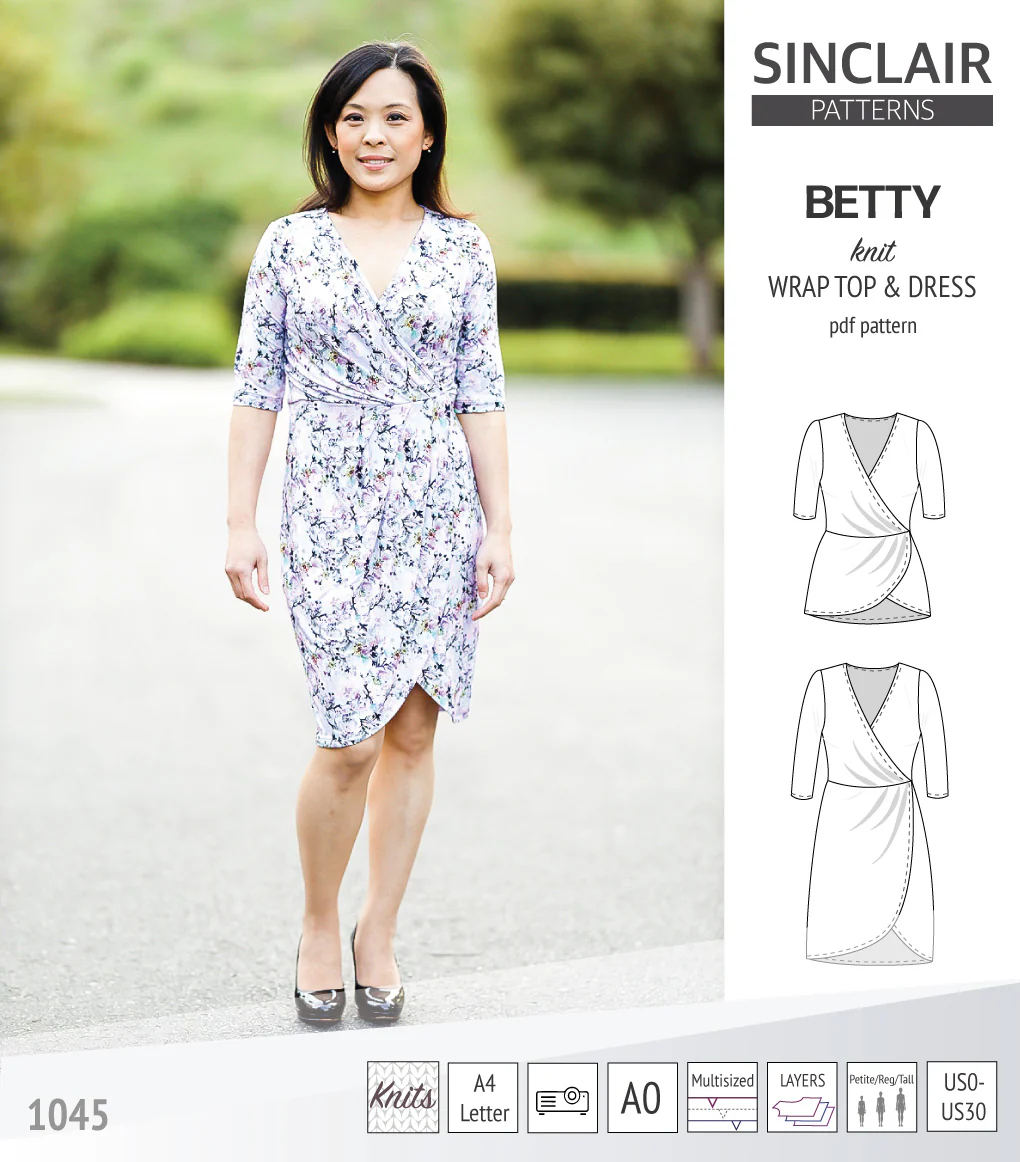 Betty faux wrap knit dress (PDF) - Image 34