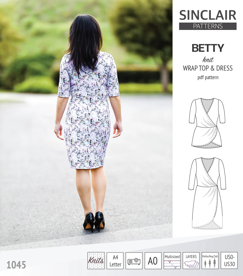 Betty faux wrap knit dress (PDF) - Image 35