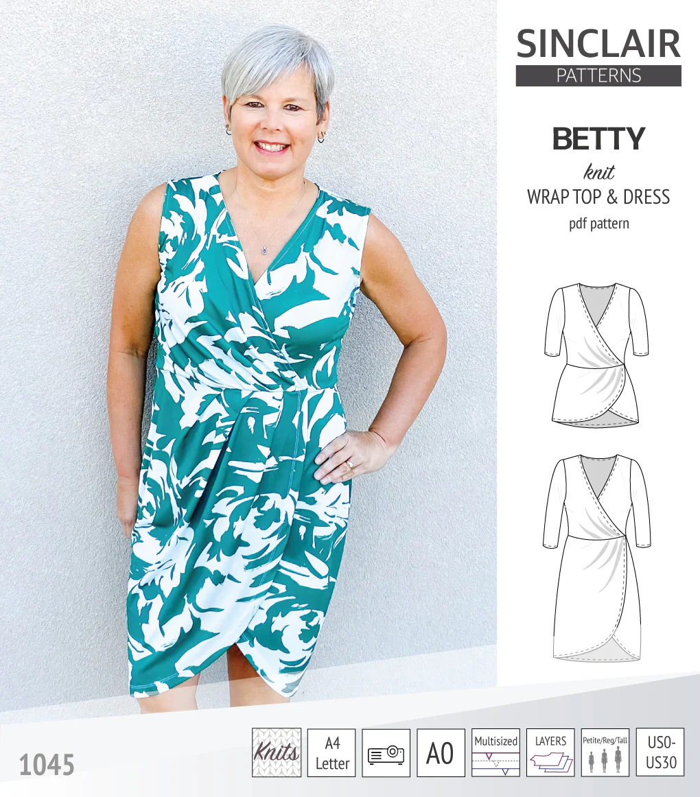 Betty faux wrap knit dress (PDF) - Image 37