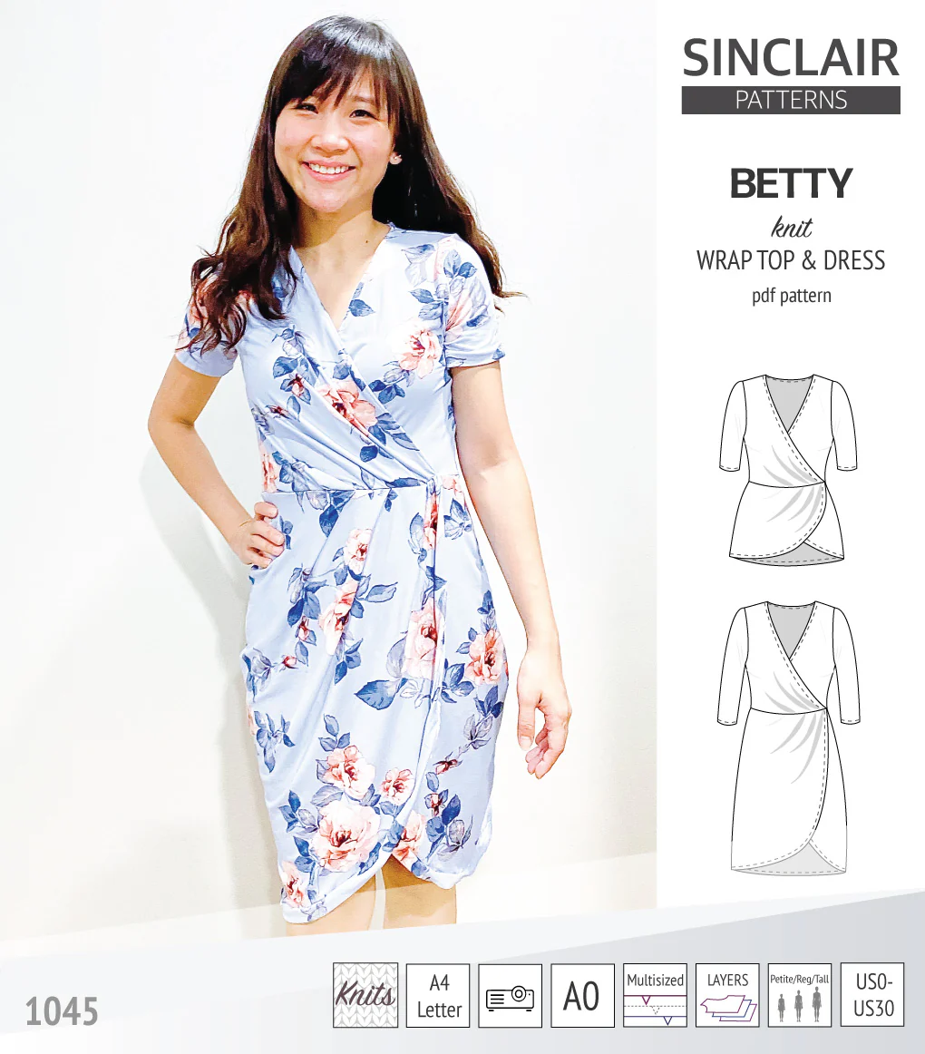 Betty faux wrap knit dress (PDF) - Image 40