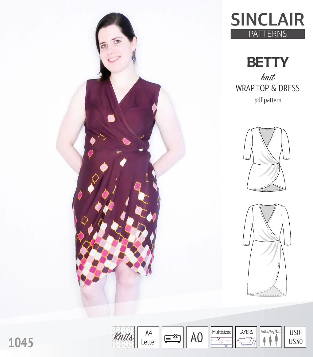 Betty faux wrap knit dress (PDF) - Image 42