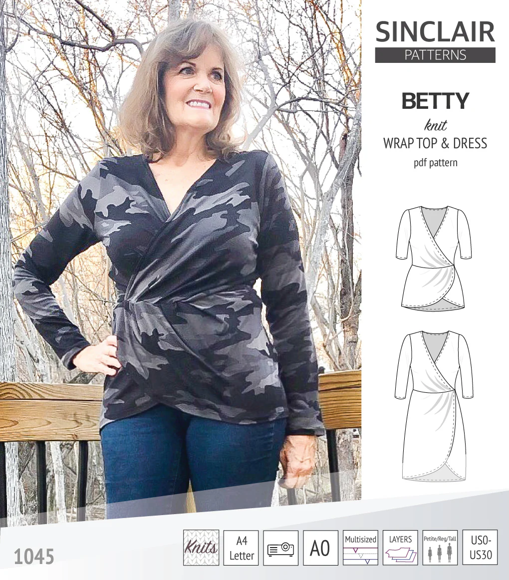Betty faux wrap knit dress (PDF) - Image 44