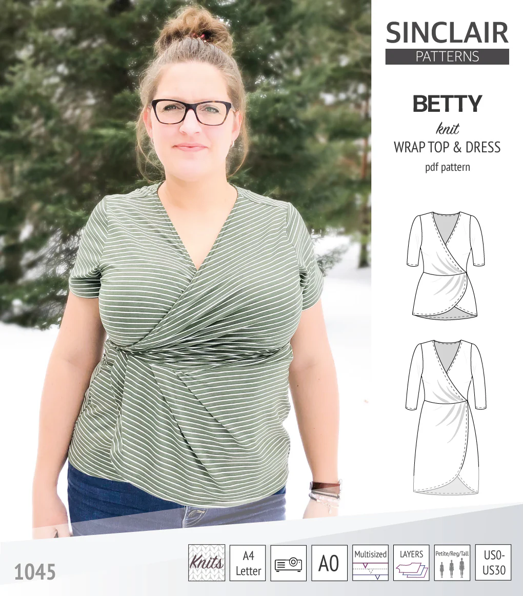 Betty faux wrap knit dress (PDF) - Image 45