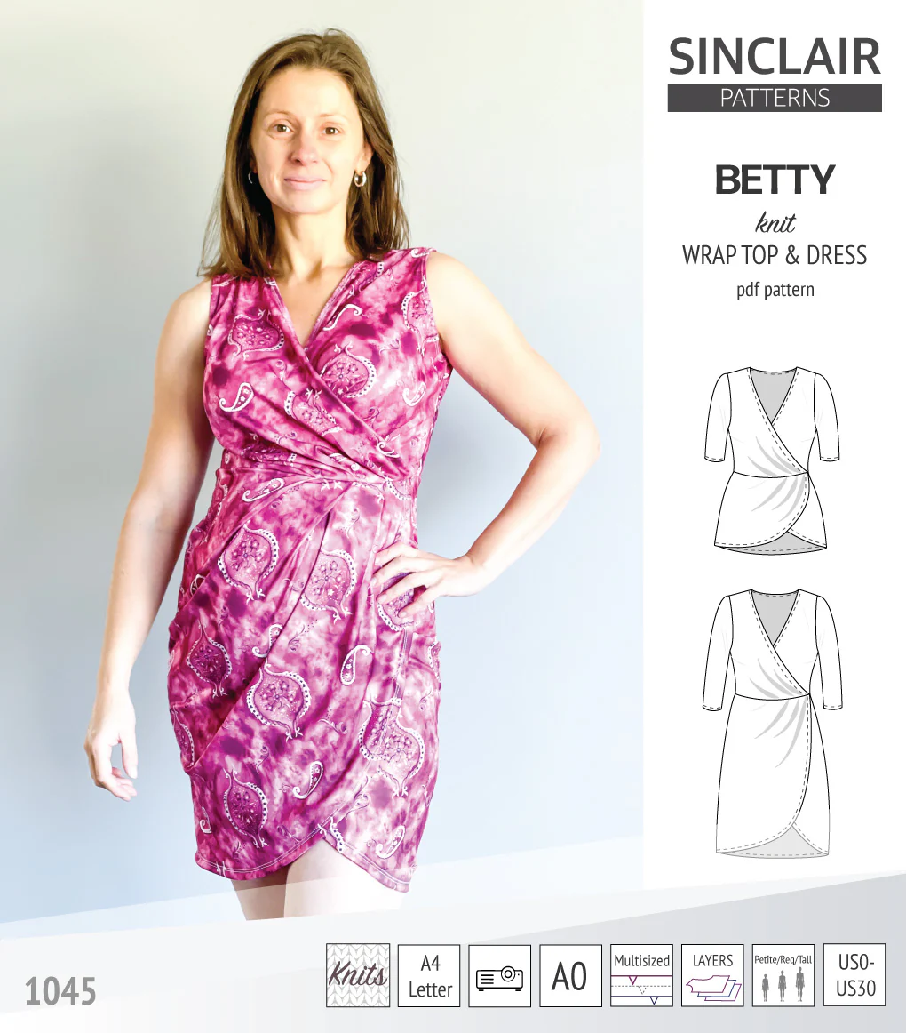 Betty faux wrap knit dress (PDF) - Image 46