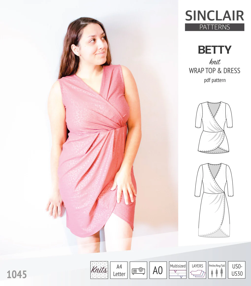 Betty faux wrap knit dress (PDF) - Image 47