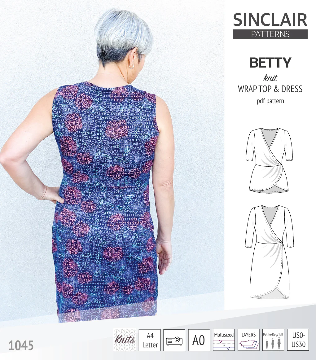 Betty faux wrap knit dress (PDF) - Image 5