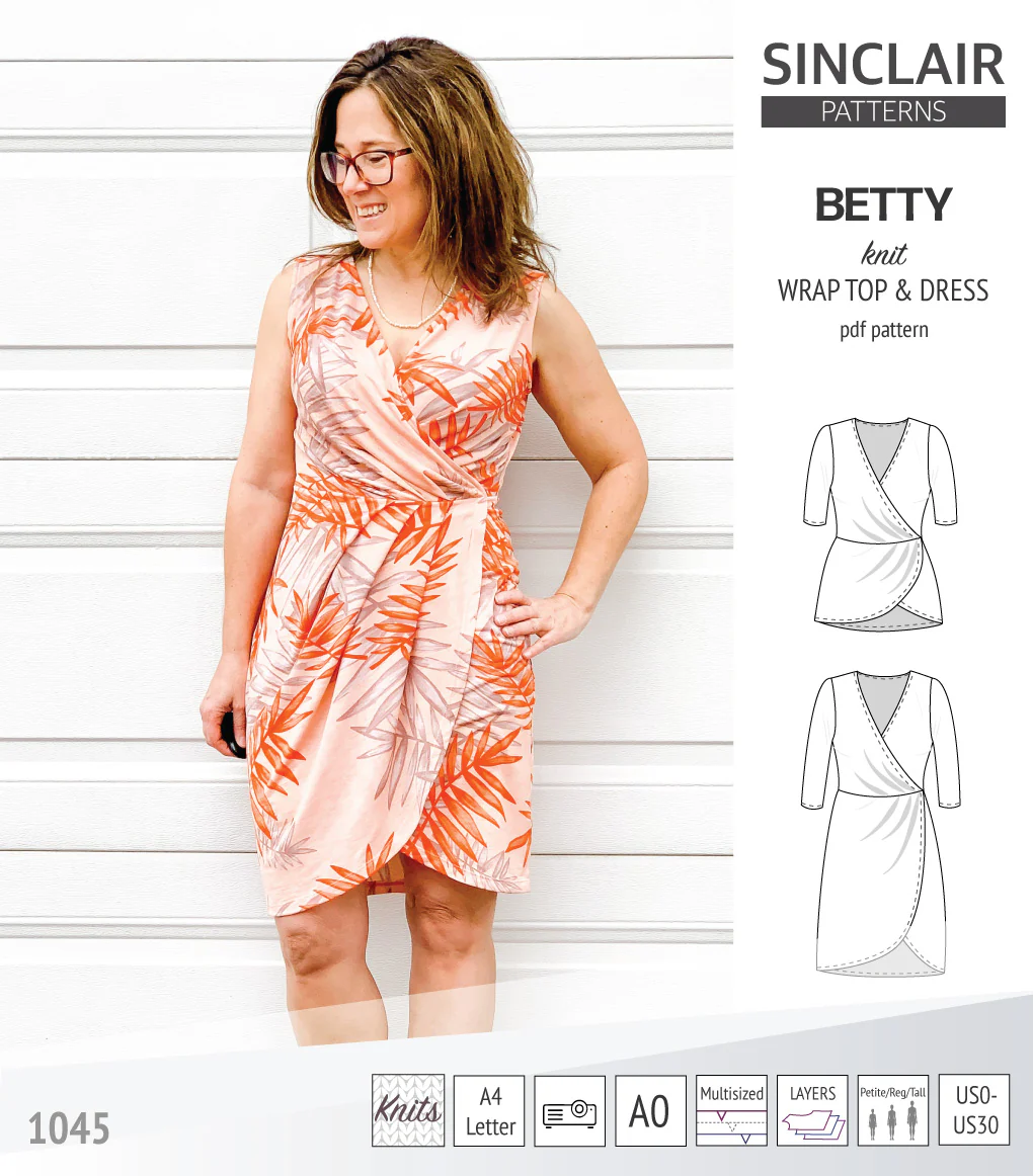 Betty faux wrap knit dress (PDF) - Image 6
