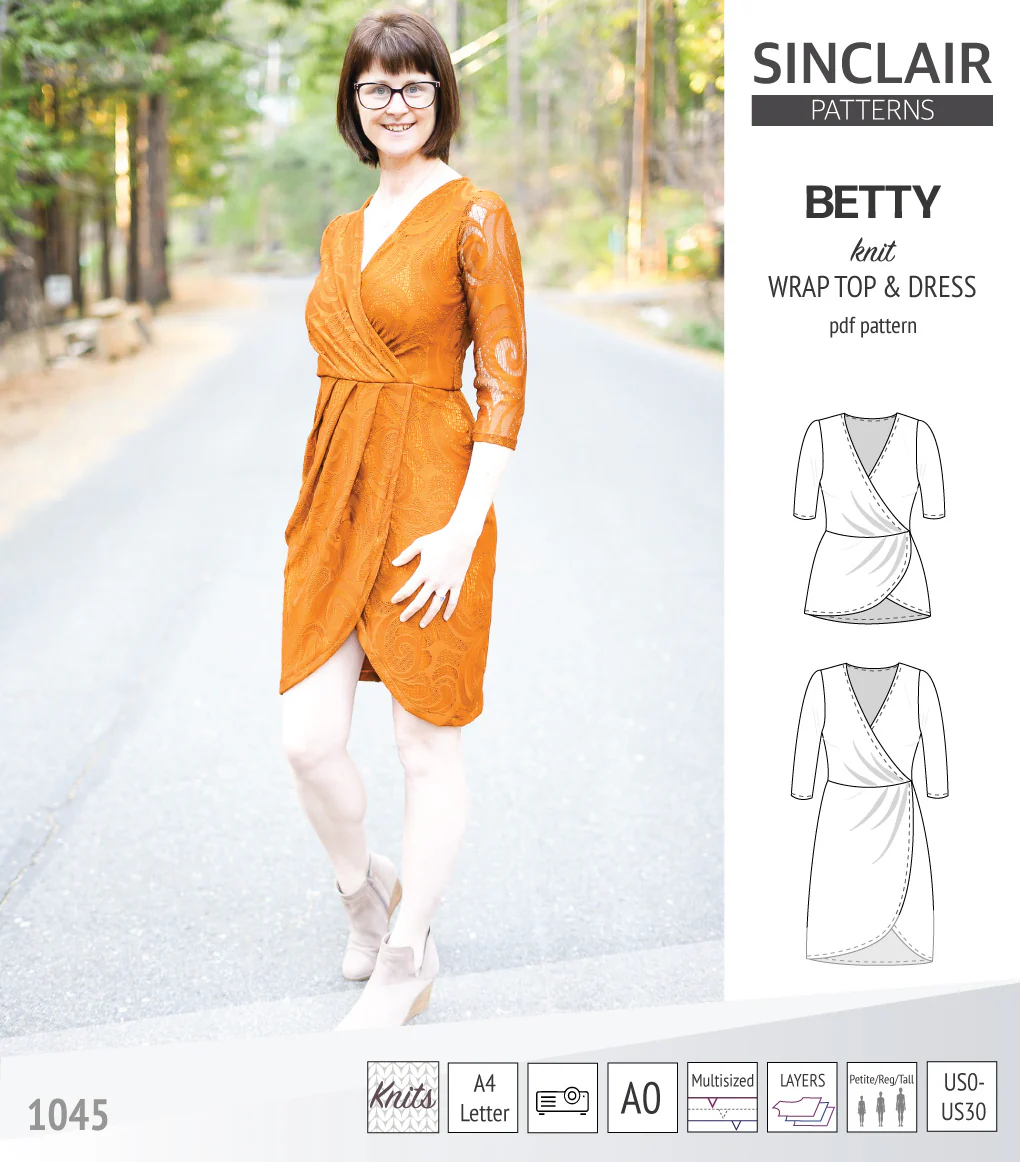 Betty faux wrap knit dress (PDF) - Image 7