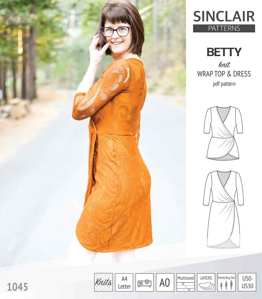 Betty faux wrap knit dress (PDF) - Image 9