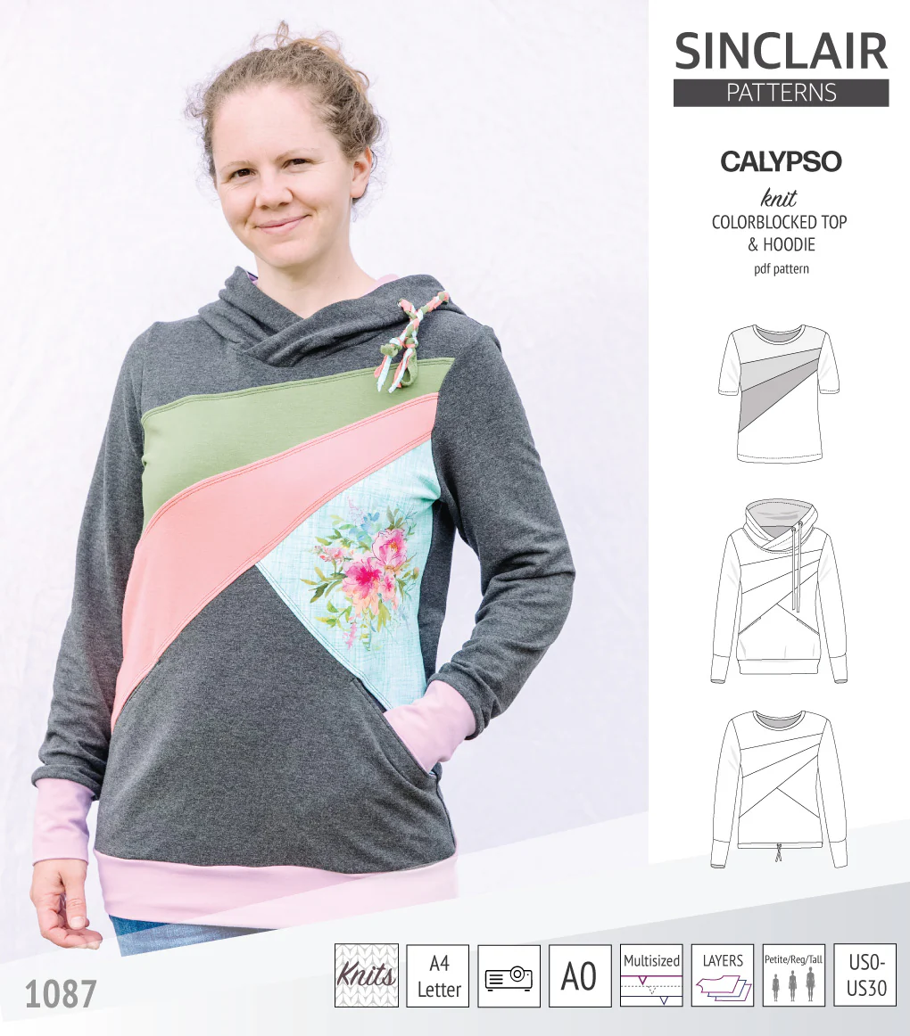 Calypso colorblocked top and hoodie for women (PDF) - Image 10