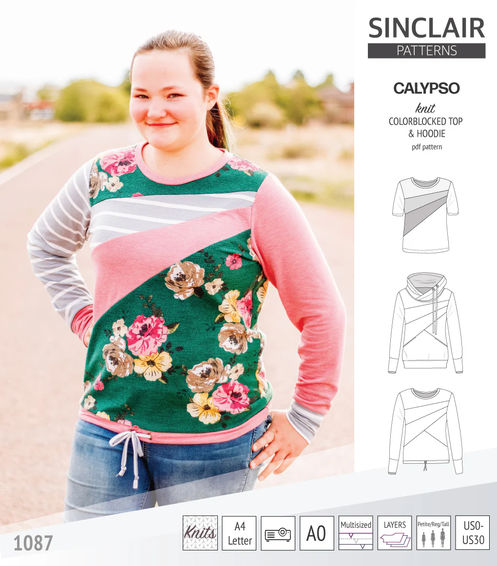 Calypso colorblocked top and hoodie for women (PDF) - Image 11