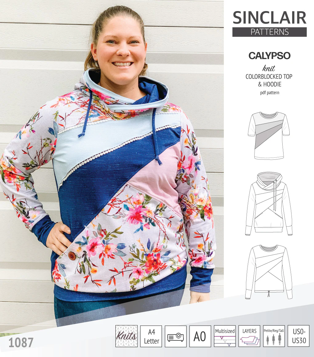Calypso colorblocked top and hoodie for women (PDF) - Image 12