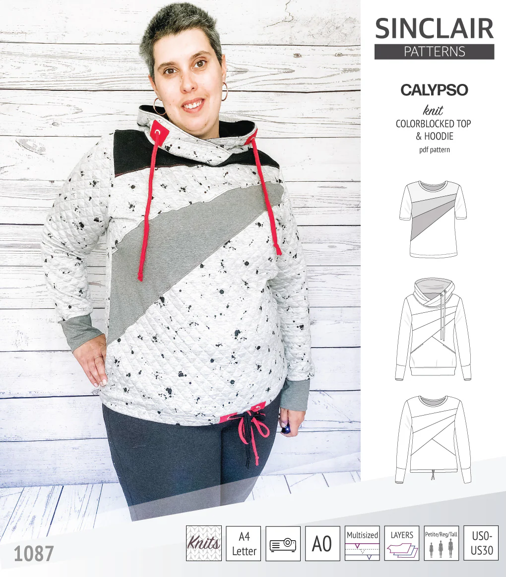 Calypso colorblocked top and hoodie for women (PDF) - Image 13