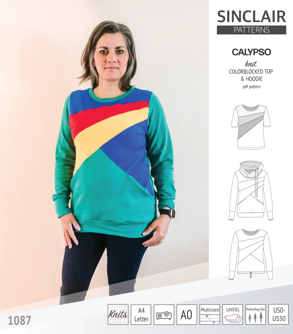 Calypso colorblocked top and hoodie for women (PDF) - Image 14