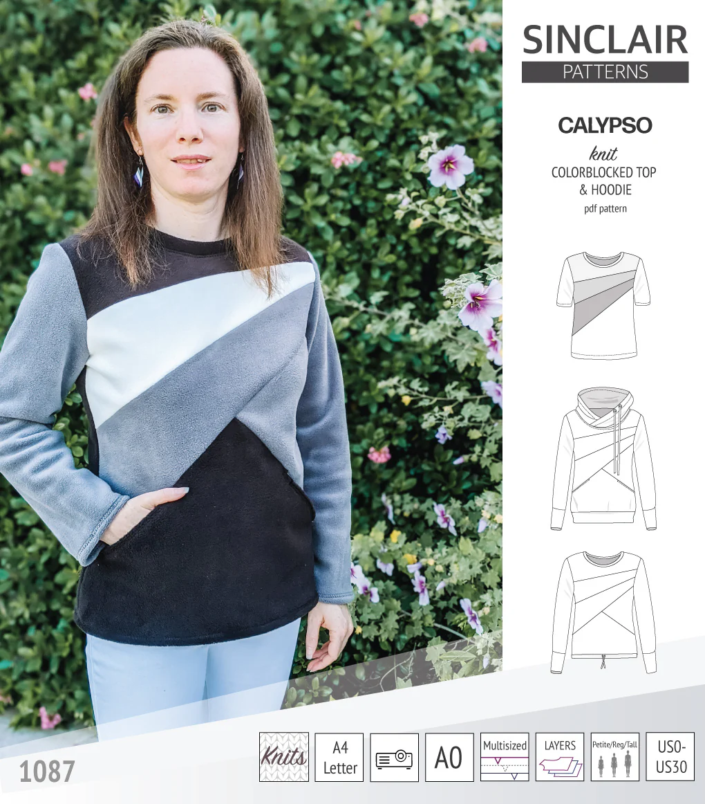 Calypso colorblocked top and hoodie for women (PDF) - Image 15