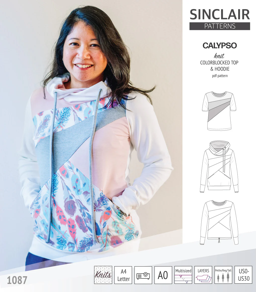 Calypso colorblocked top and hoodie for women (PDF) - Image 18
