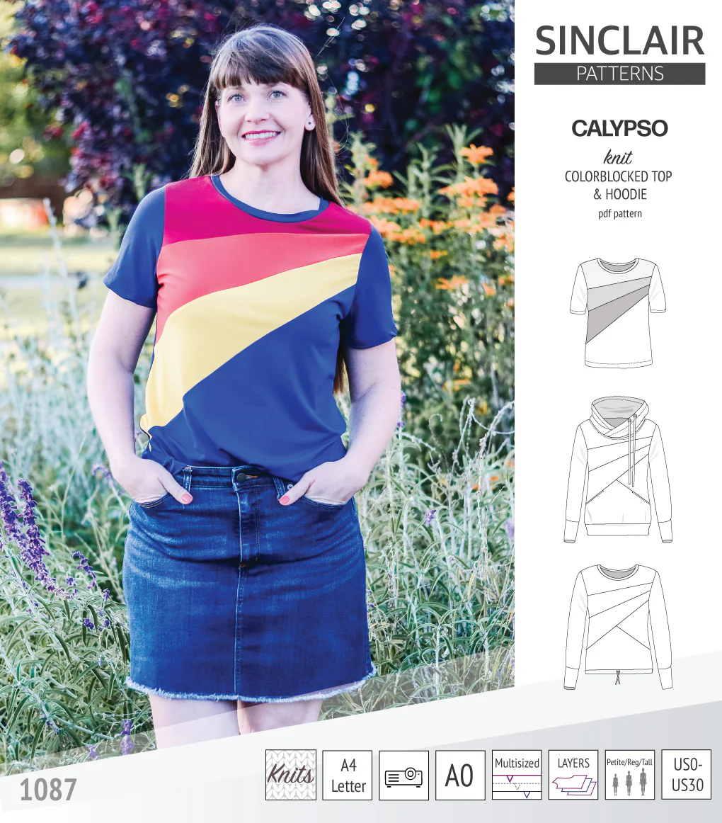 Calypso colorblocked top and hoodie for women (PDF) - Image 19