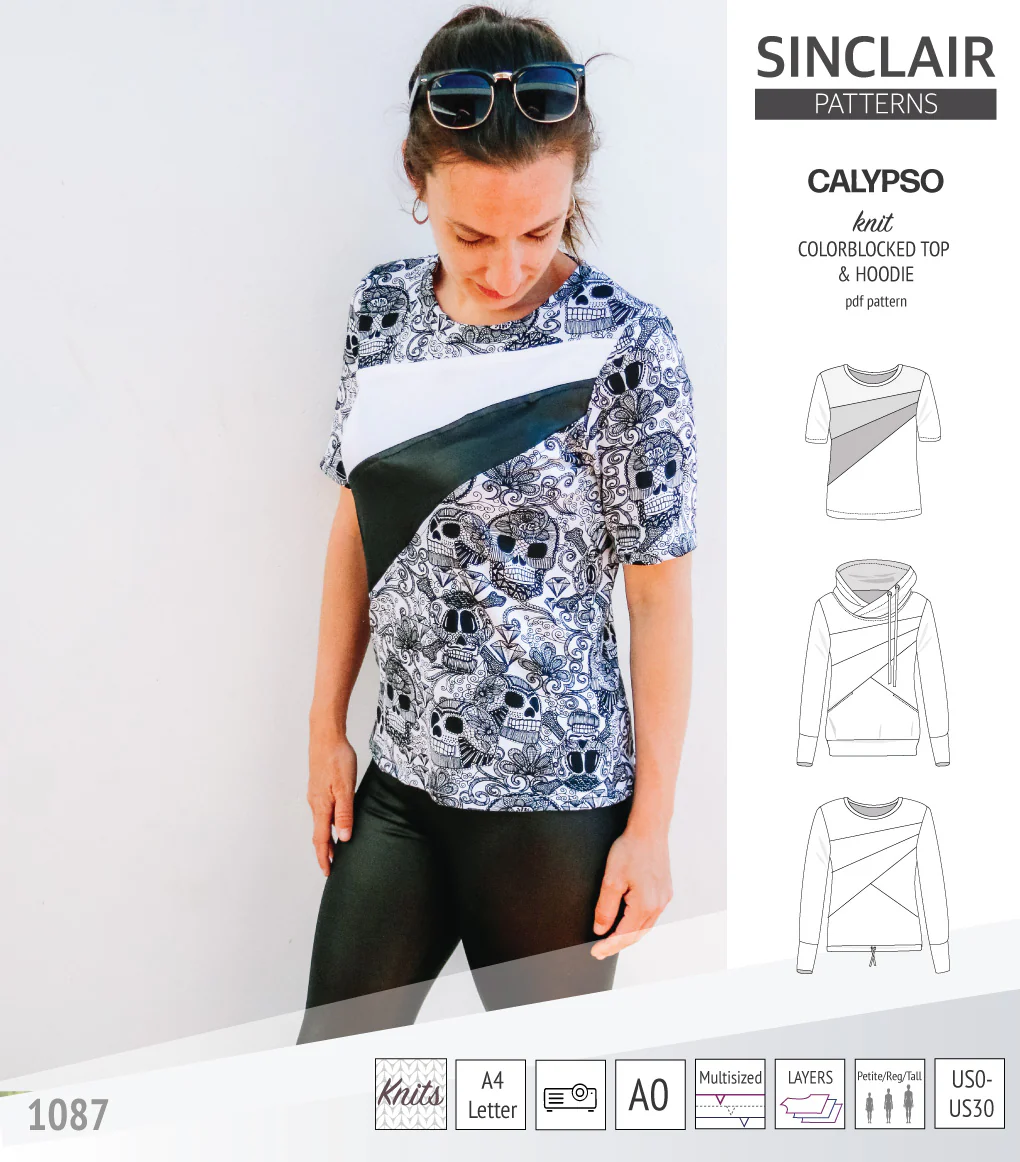 Calypso colorblocked top and hoodie for women (PDF) - Image 21