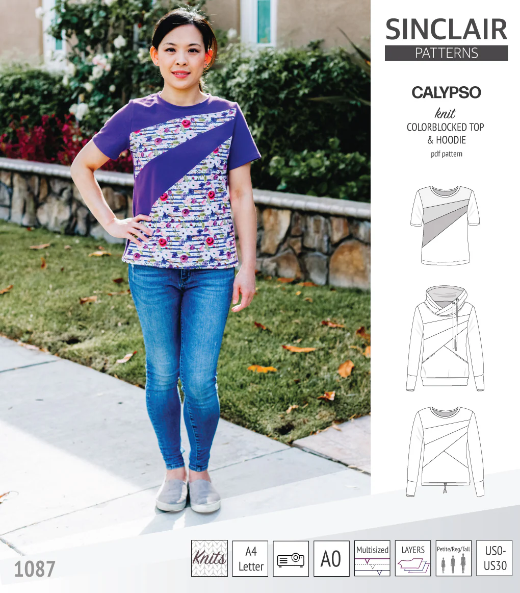Calypso colorblocked top and hoodie for women (PDF) - Image 22