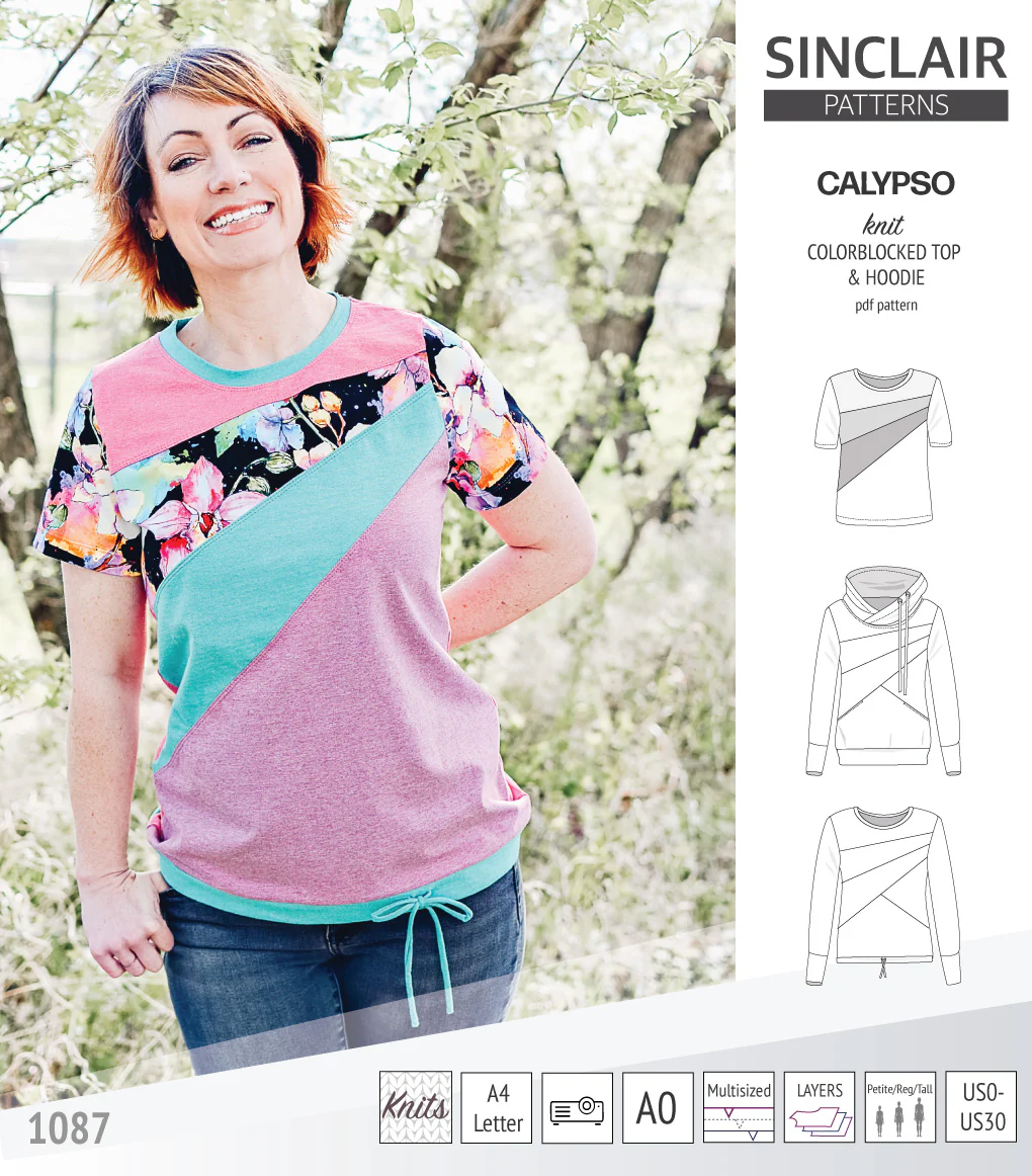 Calypso colorblocked top and hoodie for women (PDF) - Image 23