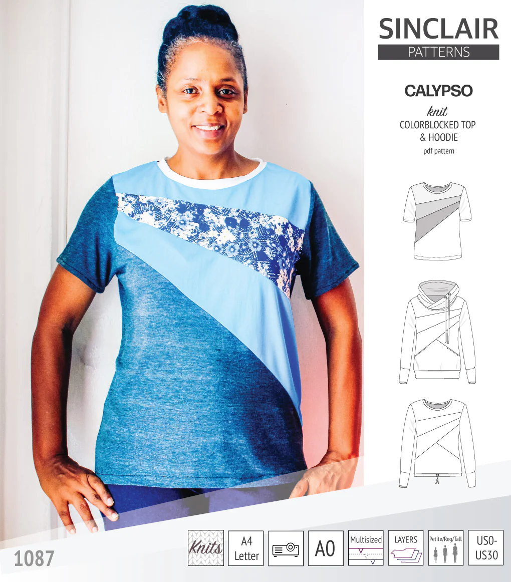 Calypso colorblocked top and hoodie for women (PDF) - Image 24