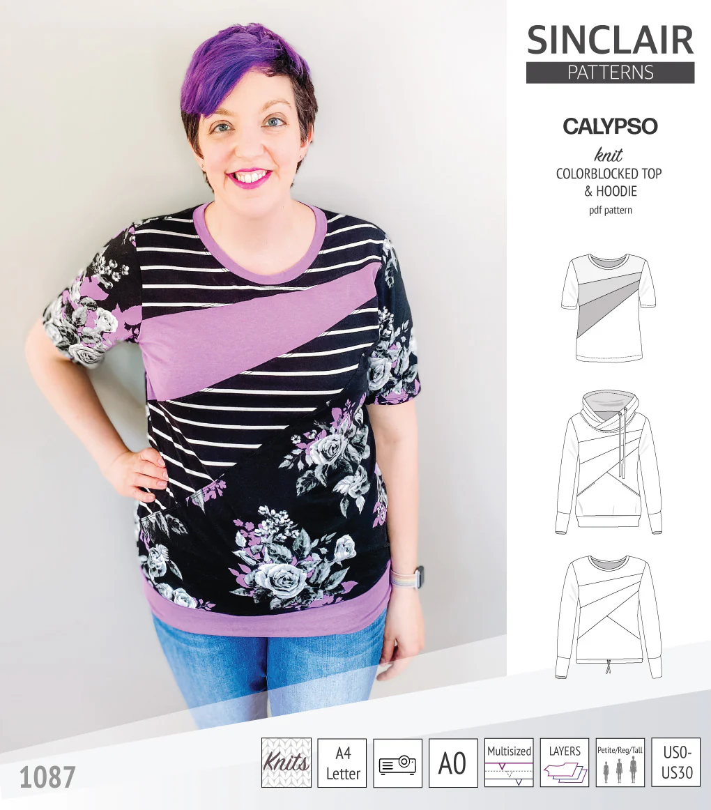 Calypso colorblocked top and hoodie for women (PDF) - Image 26
