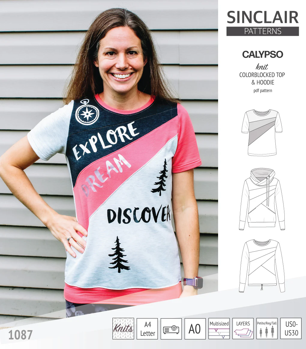 Calypso colorblocked top and hoodie for women (PDF) - Image 27